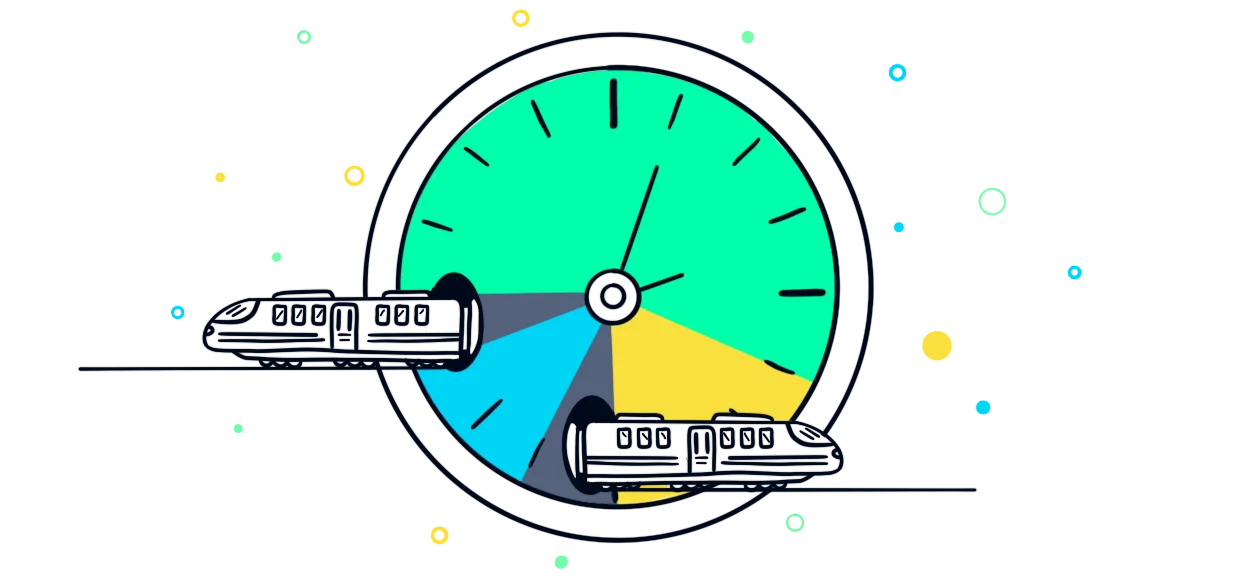 Commuting at rush hour illustration